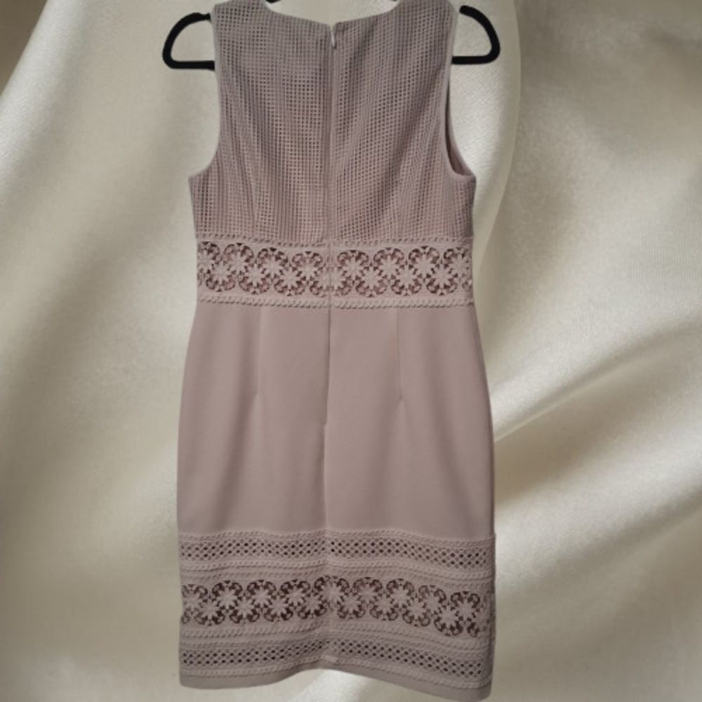 Adrianna Papell Soft White and Blush Lining Dress Size 8